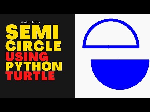 How to draw semi circle using Python Turtle | Tutorials Tuts | Geometric Shapes