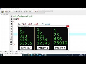 Pattern Programs in C Language - Part 3 | Number Pattern