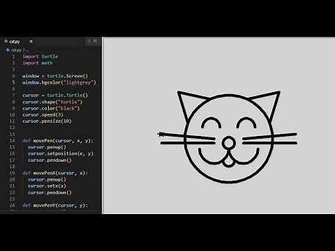 Draw Cat |Full Python code||Python turtle