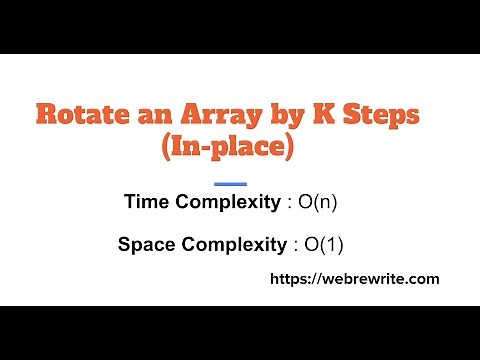 Rotate an Array by K Steps (In-Place) |Rotate an Array to the Right by K Steps