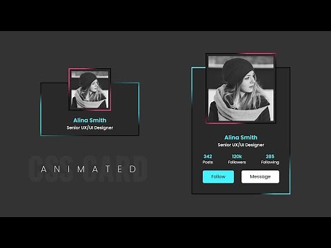 Animated Profile Card UI Design using Html & CSS