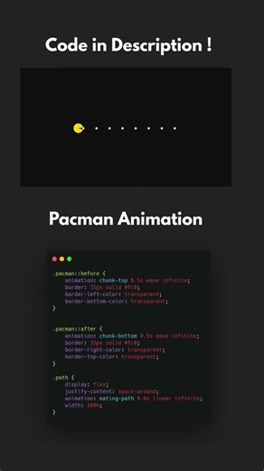 Simple Pacman Animation | with HTML & CSS #shorts