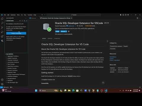 How to connect oracle 23ai with vscode