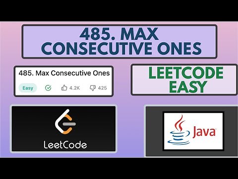 Leetcode | 485. Max Consecutive Ones | Easy | Java Solution