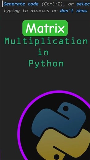 Matrix Multiplication using NumPy #python #shorts #maths