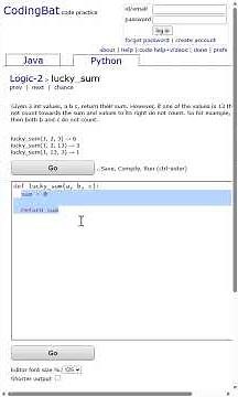 🧮 CodingBat – Python - Logic2 - 03 lucky_sum