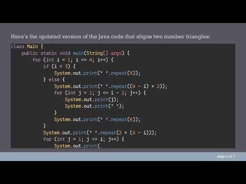 How to Create Symmetric Number Triangles in Java: Side by Side Printing 1/ 1 2