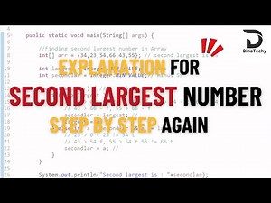 Complete Explanation - Finding Second Largest Number in Array - தமிழ் | Java | DinaTechy #java