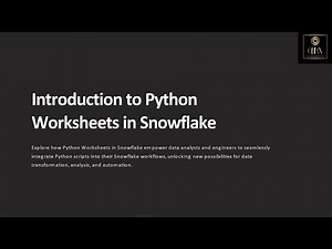 Introduction to Python worksheet in snowflake
