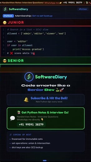 Junior vs Senior Python Developer 🐍 | You Won’t Notice This! #ytshorts #coding #python