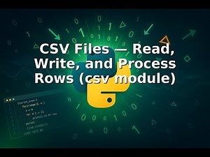 Ep 25 📄📂🛣️ CSV Files — Read, Write, and Process Rows csv module