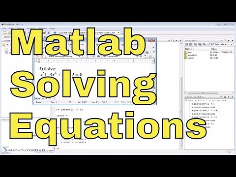 Matlab Tutorial - 49 - Solving Algebraic Equations