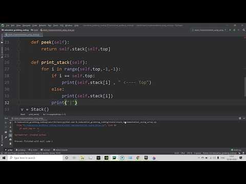 Array implementation of stack using python