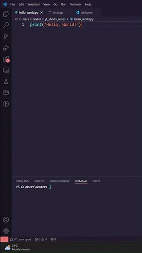 Python in 60 seconds: Hello, World!