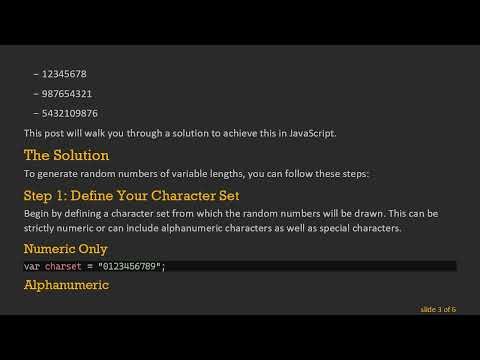 Generate Random Numbers in JavaScript Based on User-Defined Lengths
