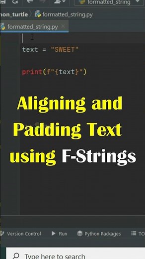 Python String Formatting with F-Strings: Aligning Text and Padding with Special Characters #python