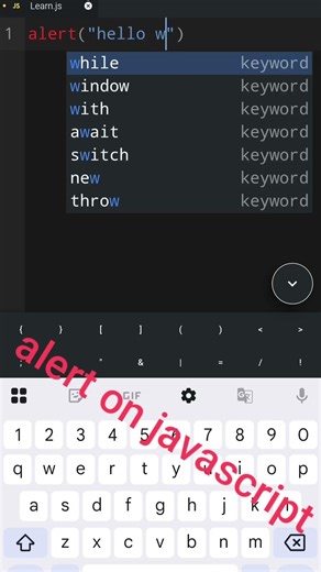 alert on javascript using mobile #javascript #mobile