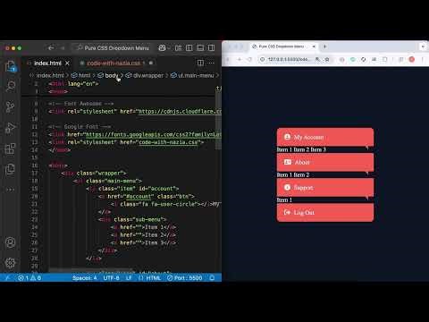Pure CSS Accordion Menu | Animated Dropdown Navigation Without JavaScript