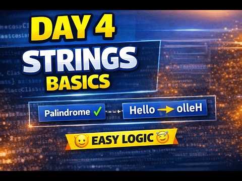 DAY 4 | Strings Basics in JavaScript | Palindrome & Reverse | DSA Telugu