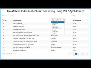 Datatables Individual column searching using PHP Ajax Jquery