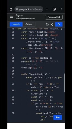 Minimum Effort Path in a Grid | Dijkstra Algorithm Explained | JavaScript Coding Interview Question