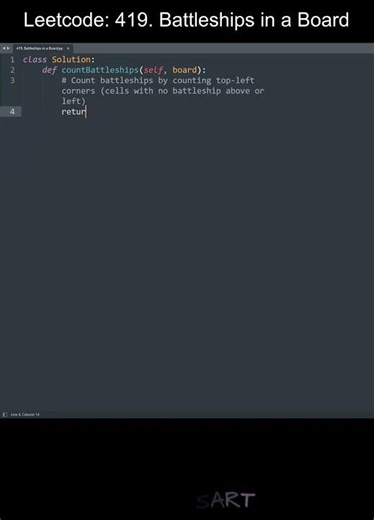 Leetcode 419. Battleships in a Board in Python | Python Leetcode | Python Coding Tutorial | ASMR