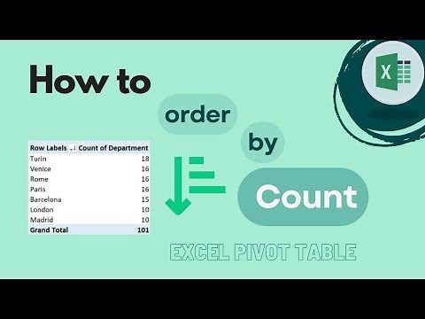 Excel Pivot Table: How to Order By Count