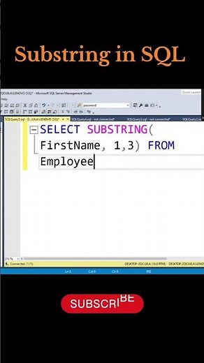 How to use SUBSTRING in SQL #sql #sqlserver #shorts