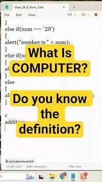 What is COMPUTER? || Why Variable? || #interview #computer