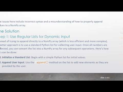 How to Append an Array in NumPy Using User Input
