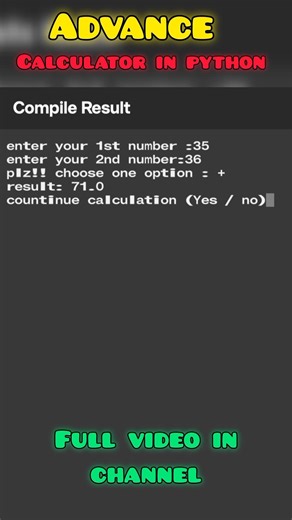 I Built a Calculator Using Python in Minutes 🤯#viralshorts #pythonproject #python #coding#codinglife