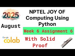 NPTEL The Joy of Computing using Python week 6 quiz assignment answers with proof of each answer