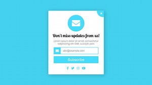 Popup Subscription Form using HTML CSS & Javascript