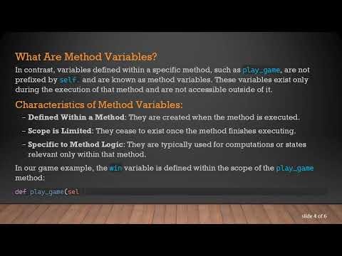 Understanding the Instance Variables and Method Variables in Python OOP