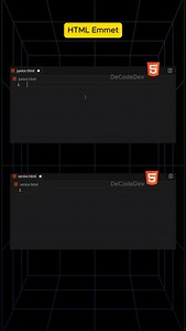 Junior Vs Senior - HTML Emmet Part 4 Boost your web dev skills Follow @de.code.dev for more @de.code.dev . . Learn Coding Frontend development, web development, HTML, CSS, JavaScript, React, Python #webdev #frontenddev #learntocode #javascript reactjs codinglife👩‍💻 | De.code.dev