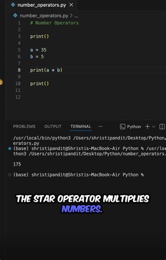 Number Operators in Python