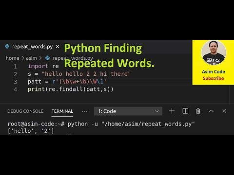 Python Finding Repeated Words