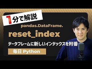 【毎日Python】Pythonでデータフレームに新しいインデックスを附番する方法｜DataFrame.reset_index