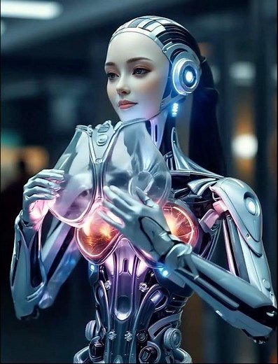 Humanoid Woman Transformation | Futuristic AI Girl Robot | Sci-Fi Aesthetic #cyborggirl #scify