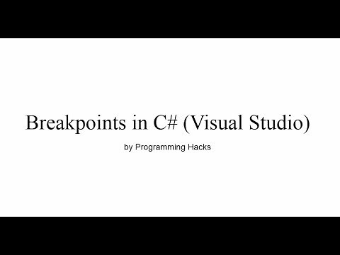 Breakpoints in C# (Visual Studio)