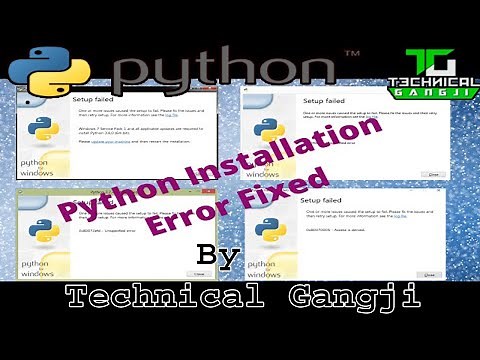 Python Install Errors || Service Pack 1 Error || 0x80240017 || 0x80072efd || 0x80070005