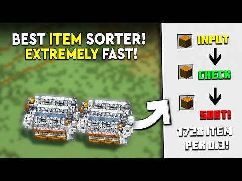 Minecraft FASTEST Item Sorter Tutorial - 1728 Per/0.3s - Easy!