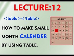 How to make calendar using HTML in notepad| Creating calendar in Html| Month calendar Html project