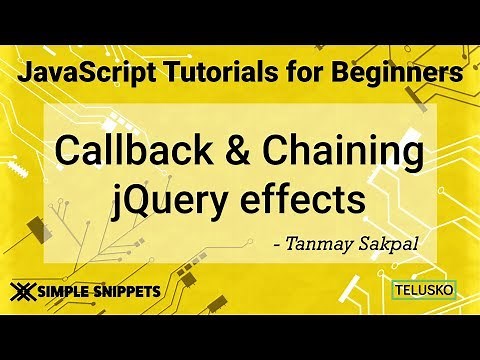 #43 Callback and Chaining in JQuery Effects