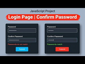 Build a Secure Login Page with Password Confirmation 🔐 | HTML, CSS & JS Tutorial 🚀| MZCode01 #coding