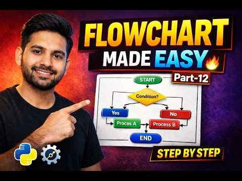 Flowchart Example in Python 🔥Part-12 | Algorithm & Flowchart Made Easy | Python Full Course