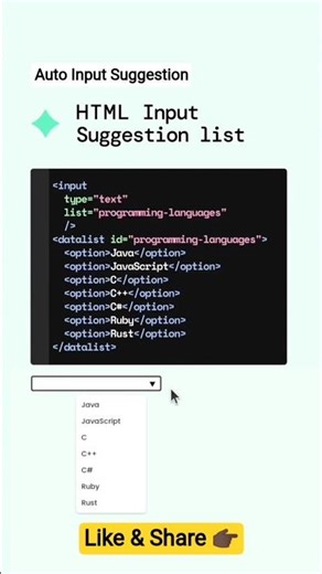 🎟 Auto Input Suggestion #css #javascript #js #html #webdevelopment #animation #coding #auto #tips