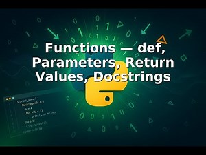 Ep 13 |🧵✍️🖨️ Functions — def, Parameters, Return Values, Docstrings