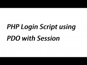 PHP Login Script using PDO with Session