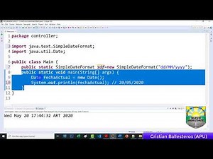 como usar la Clase Date SimpleDateFormat Calendar y metodos en JAVA PARTE 1/4